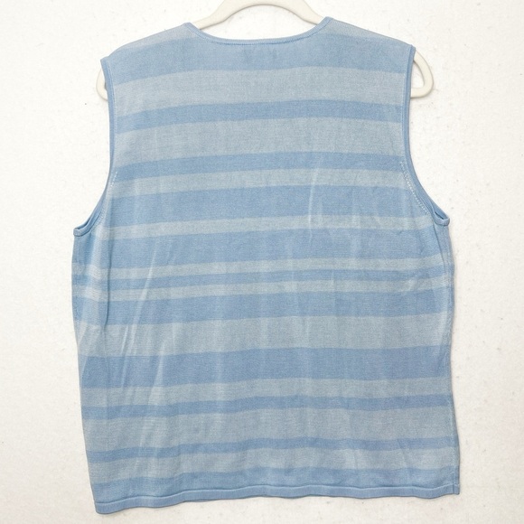 Vintage Talbots Sweater Tank Cardigan Set Women’s XL Light Blue 100% Silk - Picture 4 of 10
